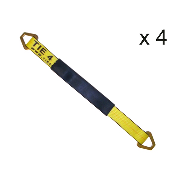 2 x 24 Axle Straps w/ Sleeve and D Rings, WLL- 3,333 lb, PK4